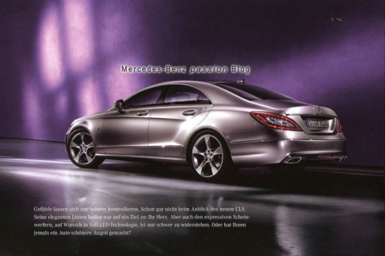 2011 mercedes benz cls 1 560x373 Mercedes CLS 2011 : Les premières images officielles du catalogue