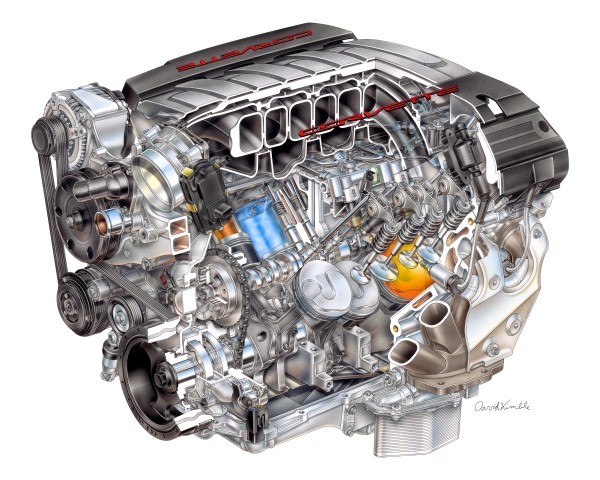 K2014 6.2L V8 VVT DI LT1 Corvette 600x480 Le coeur de la future Corvette C7 en détails et en photos