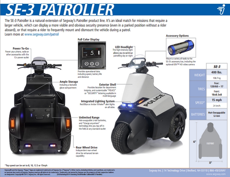 Segway Se 3 Patroller Un Tricycle électrique Pour La Police Vidéo